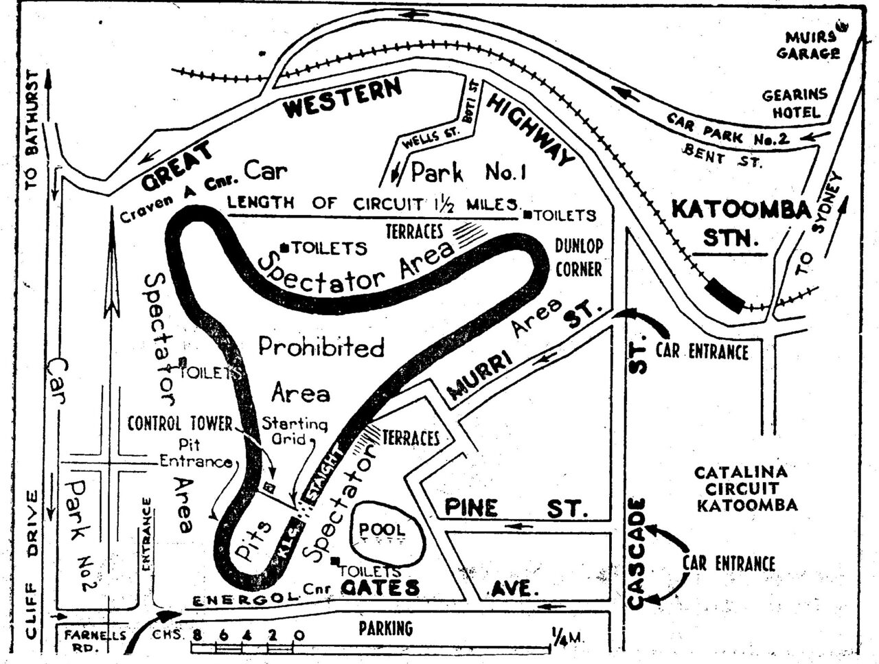 Racing Guru Brian Goulding Australian Motor Heritage Foundation   Catalina Park Circuit Map Aug 1963 1280x967 